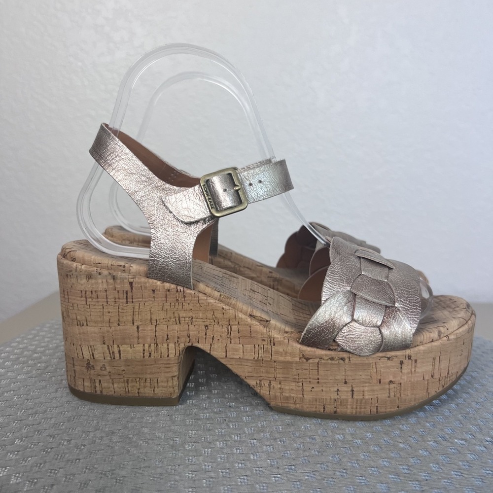 Kork Ease Tatiana Platform Sandals Womens 7 M Metallic Boho Comfort Vacation